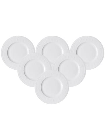 Villeroy & Boch 6er Set Frühstücksteller Cellini in ø 22 cm in weiß