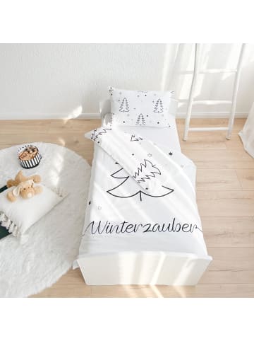 TRAUMHELDEN Baby Bettwäsche-Set Flanell "Weihnachten - Winterzauber" in Weiß