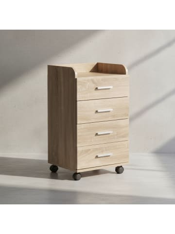 KADIMA DESIGN Rollcontainer WL5.749 40x70,5x33cm , Schreibtisch-Container in Sonoma