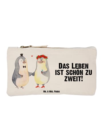 Mr. & Mrs. Panda Etui Pinguin Heirat mit Spruch in Weiß