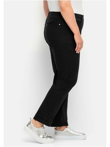 sheego Gerade Stretch-Jeans in black Denim