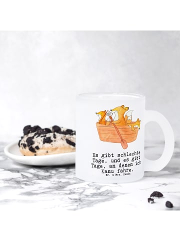 Mr. & Mrs. Panda Teetasse Fuchs Kanufahren mit Spruch in Transparent