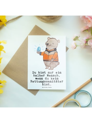 Mr. & Mrs. Panda Grußkarte Rettungssanitäter Herz mit Spruch in Weiß