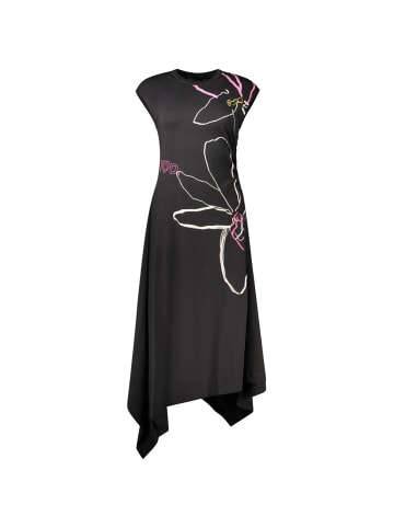 Schwarz Baumwolle Damen Kleid