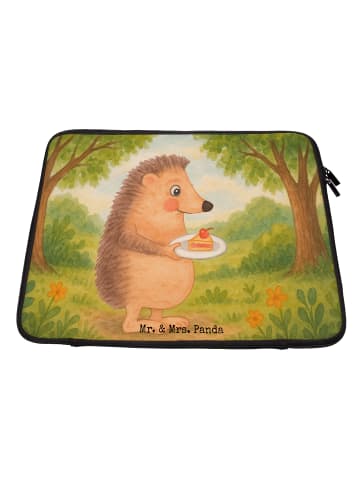 Mr. & Mrs. Panda Laptop Tasche Igel Kuchenstück Design ohne Spruch in Weiß