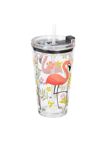 relaxdays 4 x Trinkglas "Flamingo" in Transparent