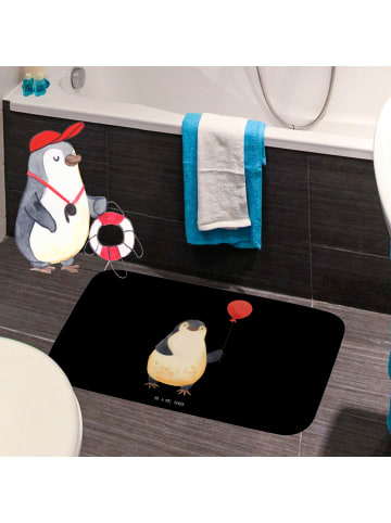 Mr. & Mrs. Panda Badematte Pinguin Luftballon ohne Spruch in Schwarz