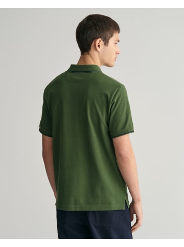 Gant Piqué Poloshirt mit Randstreifen in Grün