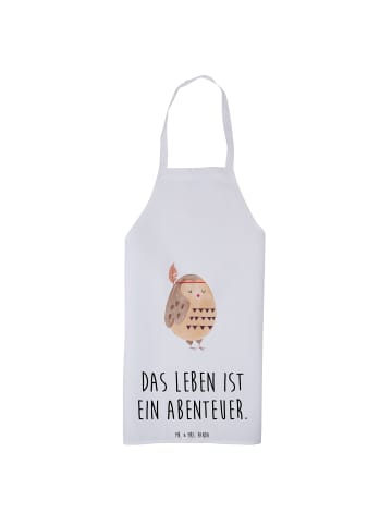 Mr. & Mrs. Panda Backschürze Eule Federschmuck mit Spruch in Weiß