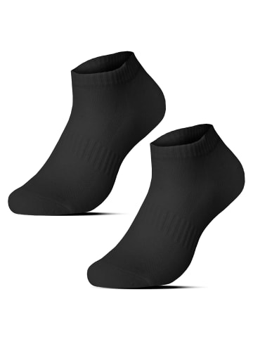 Yuhu Nahtlose Sneakersocken aus Baumwolle 6er Pack in Schwarz