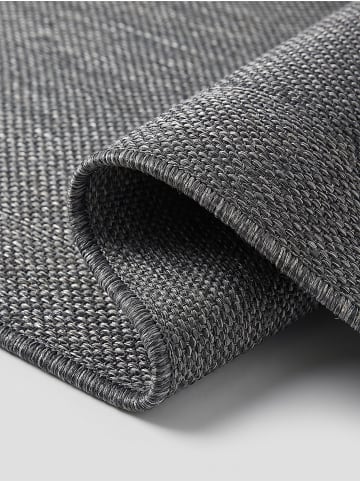 KADIMA DESIGN Teppichläufer Bordüre flachgewebt pflegeleicht Wohnzimmer Flur in Anthrazit