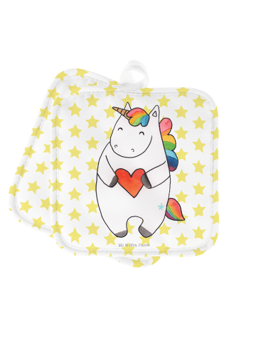 Mr. & Mrs. Panda Topfuntersetzer Einhorn Herz ohne Spruch in Weiß