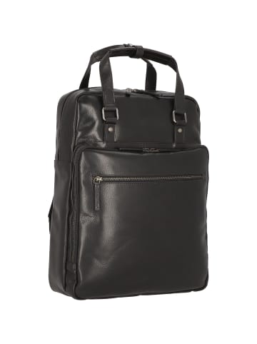 Leonhard Heyden Roma Rucksack Leder 42 cm Laptopfach schwarz