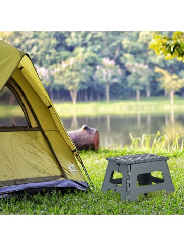 relaxdays 2 x Klapphocker in Dunkelgrau - (B)35 x (H)22 cm x (T)28 cm