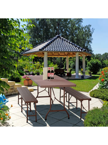 relaxdays Gartentisch in Braun - (B)180 x (H)72 x (T)74 cm