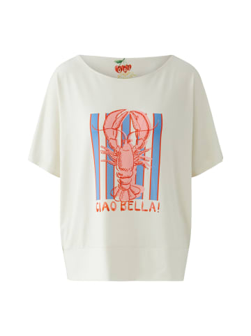 Oui Shirt Silky Touch in white red