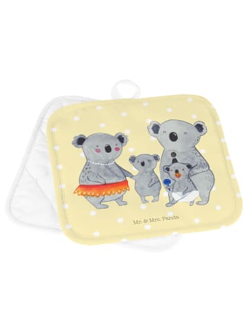 Mr. & Mrs. Panda 2er Set Topflappen  Koala Familie ohne Spruch in Gelb Pastell