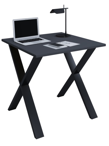 VCM  Schreibtisch Bürotisch Computertisch 80x80 Lona X in Schwarz / Anthrazit