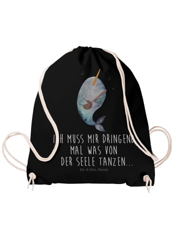 Mr. & Mrs. Panda Turnbeutel Narwal Gitarre mit Spruch in Schwarz