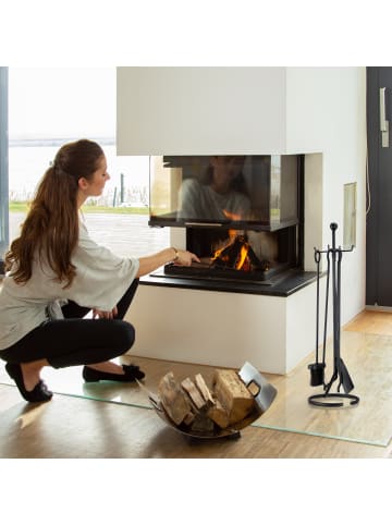 relaxdays 6tlg. Kamin-Set in Schwarz