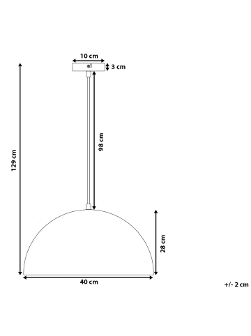 Beliani Pendelleuchten CETINA in Weiß/Gold - (W) 40 x (H) 129 x (L) 40 cm