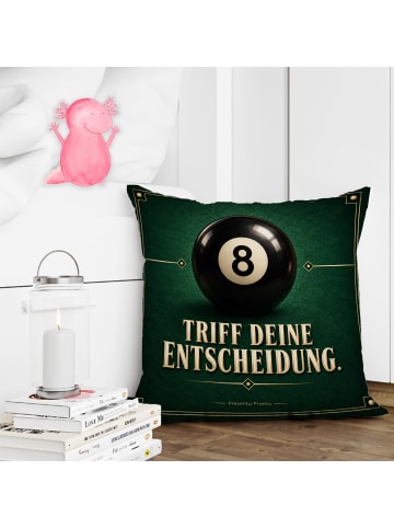Mr. & Mrs. Panda Kissen Billardkugel elegant Design mit Spruch in Weiß