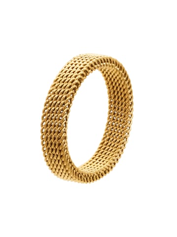 Steel_Art elastischer Mesh-Ring Timon goldfarben in Goldfarben