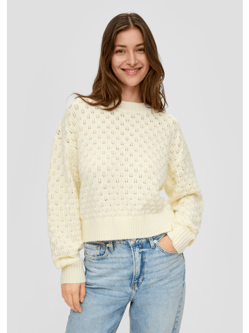 QS Strickpullover langarm in Creme