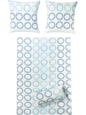Dyckhoff Weichfrottier Bettwäsche in blau-weiß