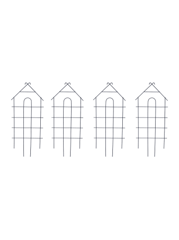 4 x Rankgitter "Haus" in Schwarz - (B)34 x (H)81 cm