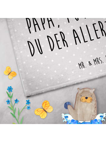 Mr. & Mrs. Panda Gästehandtuch Bären mit Hut mit Spruch in Grau Pastell