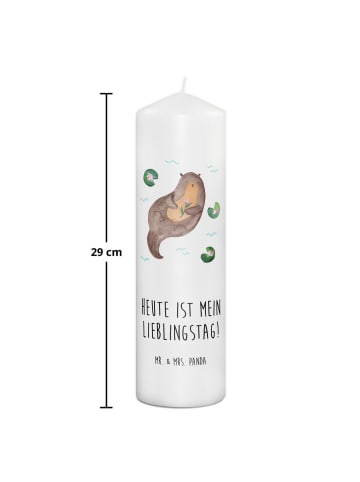 Mr. & Mrs. Panda Kerze Otter Seerose mit Spruch in Weiß