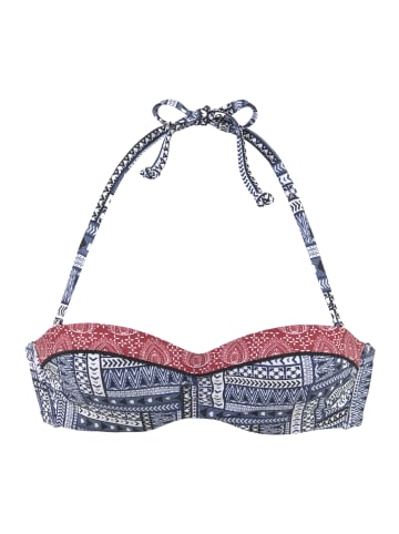 s.Oliver Bügel-Bandeau-Bikini-Top in blau-rot