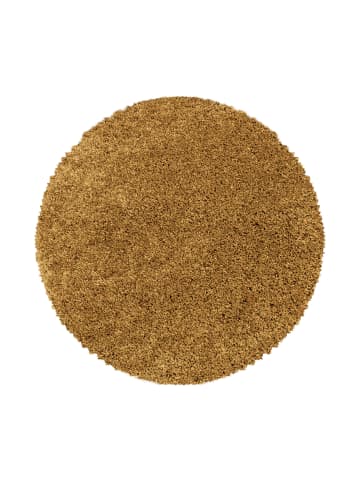 KADIMA DESIGN Teppich Hochflor Shaggy Waschbar Einfarbig SPREE Strapazierfähig in Gold