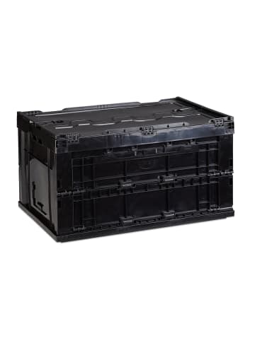 relaxdays 2x Transportbox in Schwarz - 60 l