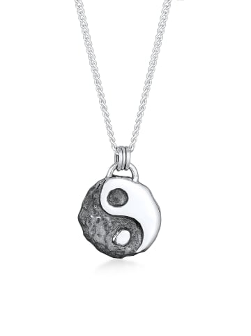 KUZZOI Halskette 925 Sterling Silber Yin und Yang in Schwarz