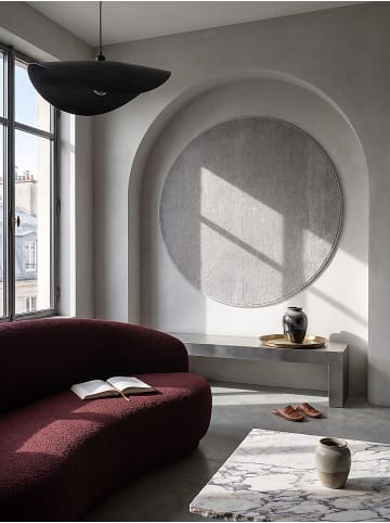 KADIMA DESIGN BORMIDA Hochflorteppich Silber 60x110 Uni Polypropylen Wohnzimmer in Silber