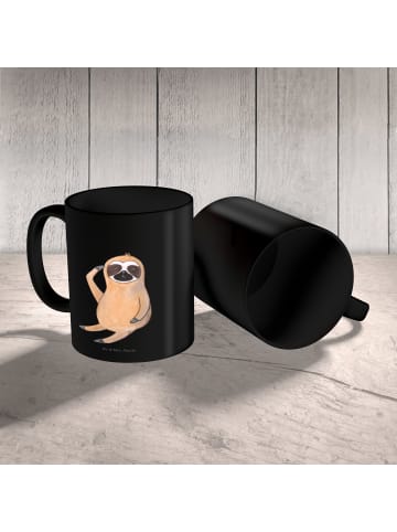 Mr. & Mrs. Panda Kaffeebecher Faultier Vogel ohne Spruch in Schwarz
