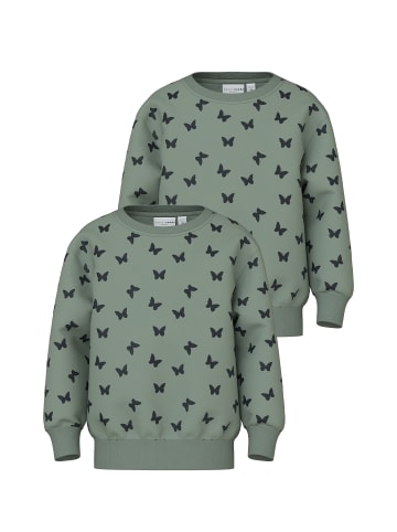 name it 2er-Set Sweatshirts Rundhals Pullover Regular Fit in Grün