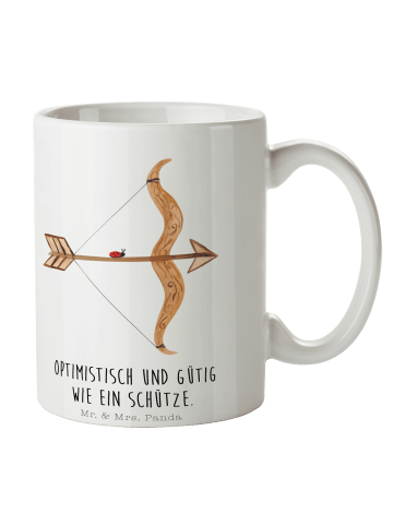 Mr. & Mrs. Panda Geschenktasse Sternzeichen Schütze mit Spruch in Weiß