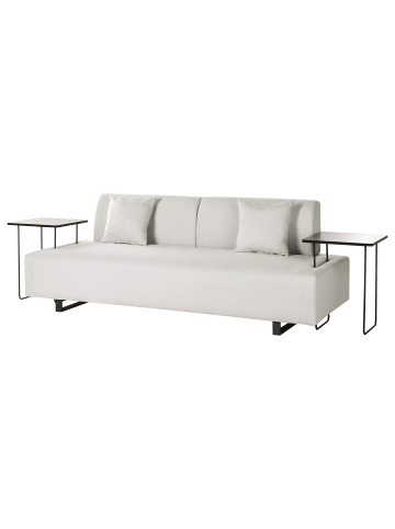 Beliani 3-tlg 3-Sitzer Sofa SOKNA in Beige/Schwarz