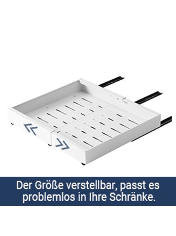 Home Nature Wohnkonzept 2er-Pack Teleskopschublade ausziehbar in Weiß 32-52x53x6 cm