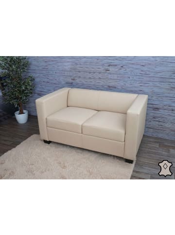 MCW 2er Sofa Lille, Leder, creme