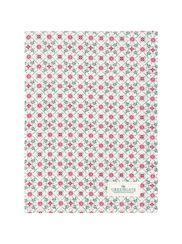 Greengate Geschirrtuch NENNE Weiß mit Blumen