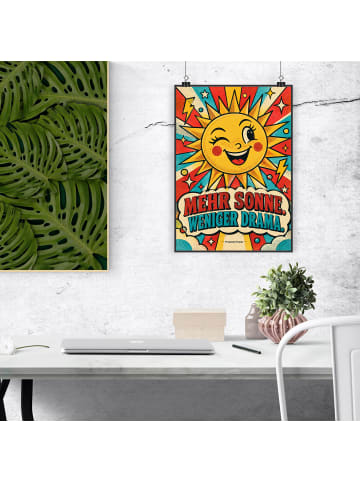 Print Sonne retro Design mit Spruch in Weiß