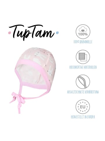 TupTam Unisex Baby Erstlingsmütze zum Binden 2er Pack in hellrosa