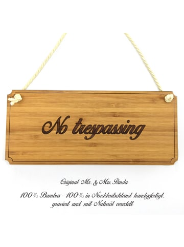 Mr. & Mrs. Panda Firmenschild No trespassing mit Spruch in Keine Angabe