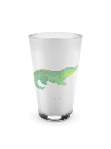 Mr. & Mrs. Panda Latte Macchiato Glas Krokodil ohne Spruch in Transparent
