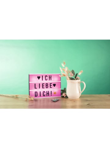 EASYmaxx LED-Leuchtkasten A4 9V weiß/schwarz 173 Buchstaben & 150 Emojis  Weiß