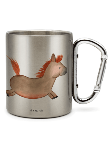 Mr. & Mrs. Panda Tasse Pferd Springen ohne Spruch in Silber